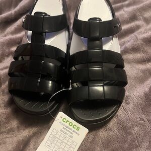 CROCS Glossy Black Sandals
